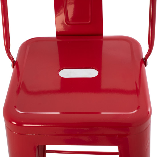 Σκαμπο bar me πλατη μεταλλικο melita-pro hm8643.44 κοκκινο 42x42x100υεκ. **