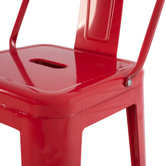 Σκαμπο bar me πλατη μεταλλικο melita-pro hm8643.44 κοκκινο 42x42x100υεκ. **