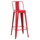 Σκαμπο bar me πλατη μεταλλικο melita-pro hm8643.44 κοκκινο 42x42x100υεκ. **