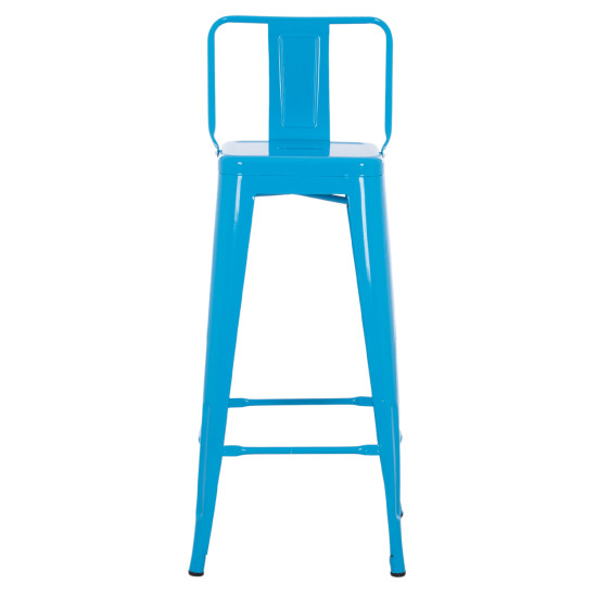 Σκαμπο bar-pro me πλατη μεταλλικο melita hm8643.48 μπλε 42x42x100υεκ. **