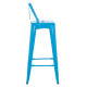 Σκαμπο bar-pro me πλατη μεταλλικο melita hm8643.48 μπλε 42x42x100υεκ. **