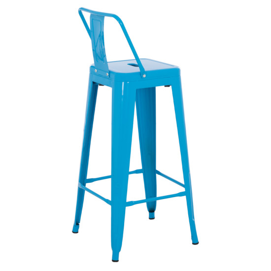 Σκαμπο bar-pro me πλατη μεταλλικο melita hm8643.48 μπλε 42x42x100υεκ. **