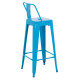 Σκαμπο bar-pro me πλατη μεταλλικο melita hm8643.48 μπλε 42x42x100υεκ. **