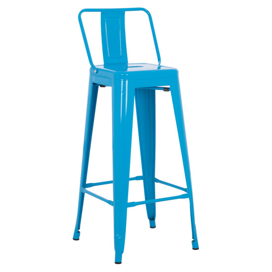 Σκαμπο bar-pro me πλατη μεταλλικο melita hm8643.48 μπλε 42x42x100υεκ. **