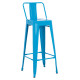 Σκαμπο bar-pro me πλατη μεταλλικο melita hm8643.48 μπλε 42x42x100υεκ. **