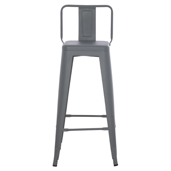 Σκαμπο bar me πλατη μεταλλικο melita-pro hm8643.50 γκρι 42x42x100υεκ. **