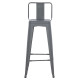 Σκαμπο bar me πλατη μεταλλικο melita-pro hm8643.50 γκρι 42x42x100υεκ. **