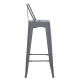 Σκαμπο bar me πλατη μεταλλικο melita-pro hm8643.50 γκρι 42x42x100υεκ. **