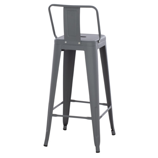 Σκαμπο bar me πλατη μεταλλικο melita-pro hm8643.50 γκρι 42x42x100υεκ. **