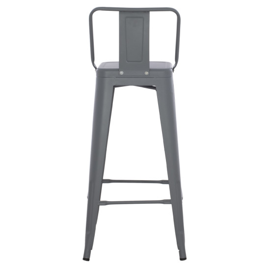 Σκαμπο bar me πλατη μεταλλικο melita-pro hm8643.50 γκρι 42x42x100υεκ. **
