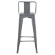Σκαμπο bar me πλατη μεταλλικο melita-pro hm8643.50 γκρι 42x42x100υεκ. **
