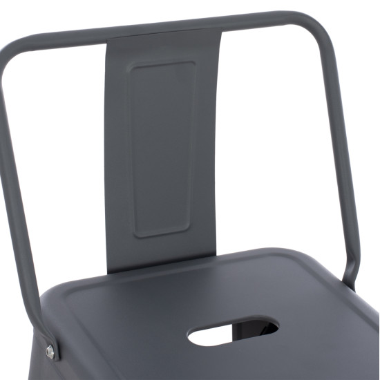 Σκαμπο bar me πλατη μεταλλικο melita-pro hm8643.50 γκρι 42x42x100υεκ. **