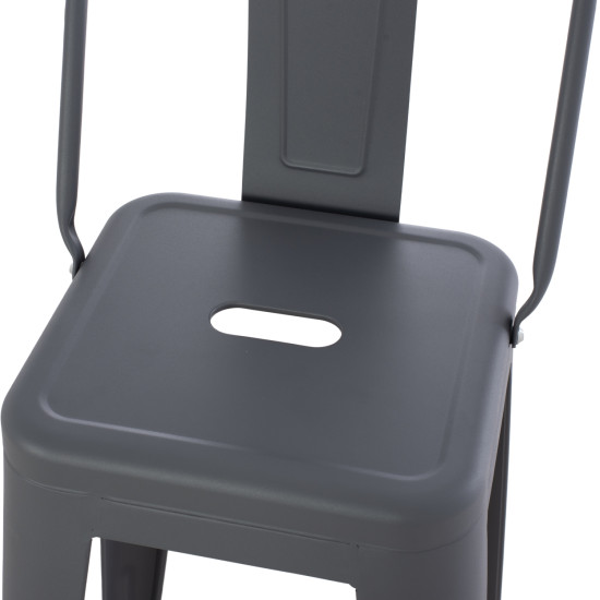 Σκαμπο bar me πλατη μεταλλικο melita-pro hm8643.50 γκρι 42x42x100υεκ. **