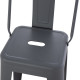 Σκαμπο bar me πλατη μεταλλικο melita-pro hm8643.50 γκρι 42x42x100υεκ. **