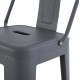 Σκαμπο bar me πλατη μεταλλικο melita-pro hm8643.50 γκρι 42x42x100υεκ. **