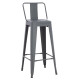 Σκαμπο bar me πλατη μεταλλικο melita-pro hm8643.50 γκρι 42x42x100υεκ. **