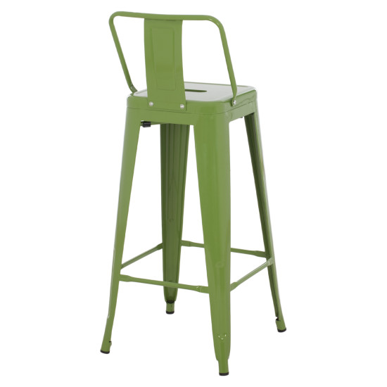 Σκαμπο bar me πλατη μεταλλικο melita-pro hm8643.53 light olive green 42x42x100υεκ. **