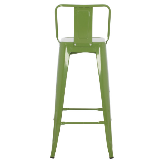 Σκαμπο bar me πλατη μεταλλικο melita-pro hm8643.53 light olive green 42x42x100υεκ. **