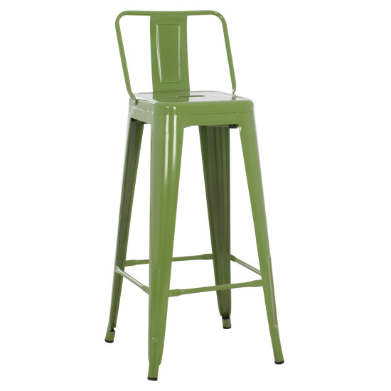Σκαμπο bar me πλατη μεταλλικο melita-pro hm8643.53 light olive green 42x42x100υεκ. **
