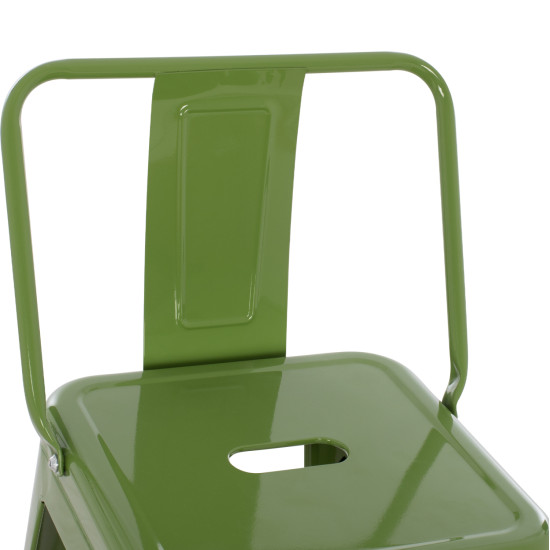Σκαμπο bar me πλατη μεταλλικο melita-pro hm8643.53 light olive green 42x42x100υεκ. **