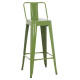Σκαμπο bar me πλατη μεταλλικο melita-pro hm8643.53 light olive green 42x42x100υεκ. **