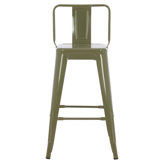 Σκαμπο μπαρ μεσαιου υψουσ μεταλλικο melita-pro hm8574.43 dark olive green 43x43x88υεκ. **