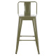 Σκαμπο μπαρ μεσαιου υψουσ μεταλλικο melita-pro hm8574.43 dark olive green 43x43x88υεκ. **