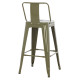 Σκαμπο μπαρ μεσαιου υψουσ μεταλλικο melita-pro hm8574.43 dark olive green 43x43x88υεκ. **