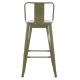 Σκαμπο μπαρ μεσαιου υψουσ μεταλλικο melita-pro hm8574.43 dark olive green 43x43x88υεκ. **