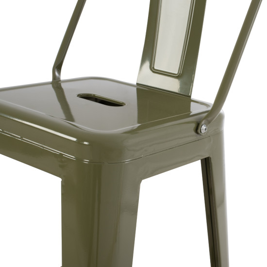 Σκαμπο μπαρ μεσαιου υψουσ μεταλλικο melita-pro hm8574.43 dark olive green 43x43x88υεκ. **
