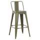 Σκαμπο μπαρ μεσαιου υψουσ μεταλλικο melita-pro hm8574.43 dark olive green 43x43x88υεκ. **