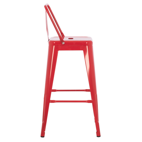 Σκαμπο μπαρ μεσαιου υψουσ μεταλλικο melita-pro hm8574.44 κοκκινο 43x43x88υεκ. **