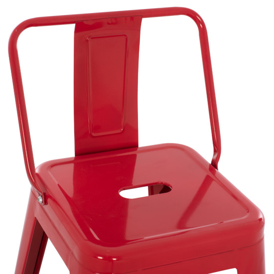 Σκαμπο μπαρ μεσαιου υψουσ μεταλλικο melita-pro hm8574.44 κοκκινο 43x43x88υεκ. **