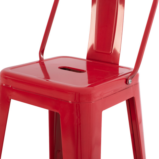 Σκαμπο μπαρ μεσαιου υψουσ μεταλλικο melita-pro hm8574.44 κοκκινο 43x43x88υεκ. **
