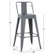 Σκαμπο μπαρ μεσαιου υψουσ μεταλλικο melita-pro hm8574.50 γκρι 43x43x88υεκ. **