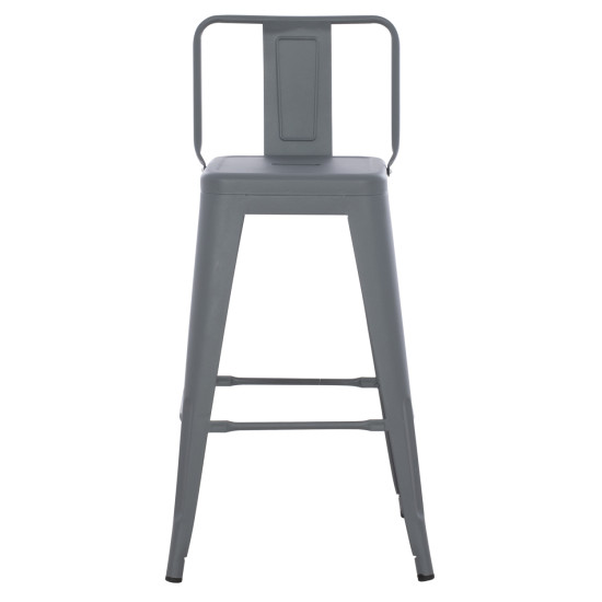 Σκαμπο μπαρ μεσαιου υψουσ μεταλλικο melita-pro hm8574.50 γκρι 43x43x88υεκ. **