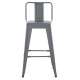 Σκαμπο μπαρ μεσαιου υψουσ μεταλλικο melita-pro hm8574.50 γκρι 43x43x88υεκ. **