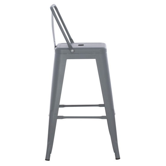 Σκαμπο μπαρ μεσαιου υψουσ μεταλλικο melita-pro hm8574.50 γκρι 43x43x88υεκ. **
