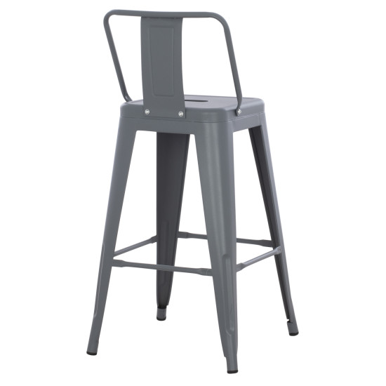 Σκαμπο μπαρ μεσαιου υψουσ μεταλλικο melita-pro hm8574.50 γκρι 43x43x88υεκ. **