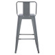 Σκαμπο μπαρ μεσαιου υψουσ μεταλλικο melita-pro hm8574.50 γκρι 43x43x88υεκ. **