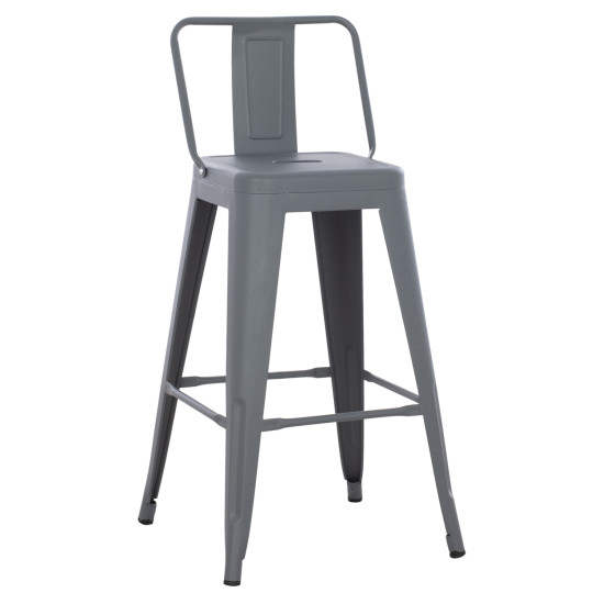 Σκαμπο μπαρ μεσαιου υψουσ μεταλλικο melita-pro hm8574.50 γκρι 43x43x88υεκ. **