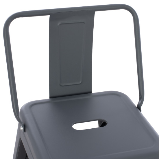 Σκαμπο μπαρ μεσαιου υψουσ μεταλλικο melita-pro hm8574.50 γκρι 43x43x88υεκ. **