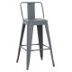 Σκαμπο μπαρ μεσαιου υψουσ μεταλλικο melita-pro hm8574.50 γκρι 43x43x88υεκ. **
