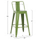 Σκαμπο μπαρ μεσαιου υψουσ μεταλλικο melita-pro hm8574.53 light olive green 43x43x88υεκ. **