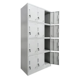 Φοριαμοσ μεταλλικοσ bexley με 12 ντουλαπακια με κλειδι hm5637.11 γκρι 90x45x185υεκ **