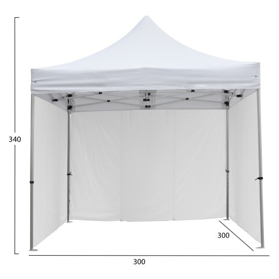 Gazebo επαγγελματικο βαρεωσ τυπου cressen hm21097.01 πτυσσομενο αλουμινιου 3x3x3,4yεκ **