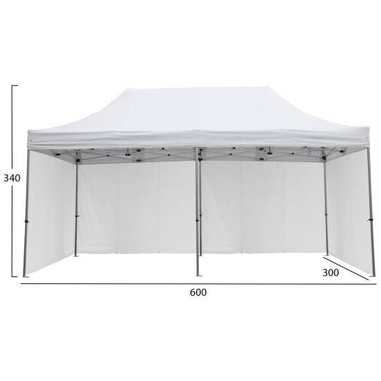 Gazebo επαγγελματικο βαρεωσ τυπου cressen hm21099.01 πτυσσομενο αλουμινιου 3x6x3,4yμ **