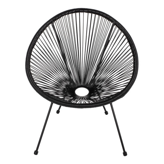 Σετ εξωτερικου χωρου 3τμχ acapulco hm21101 p.e.rattan-μεταλλο σε μαυρο **