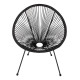 Σετ εξωτερικου χωρου 3τμχ acapulco hm21101 p.e.rattan-μεταλλο σε μαυρο **
