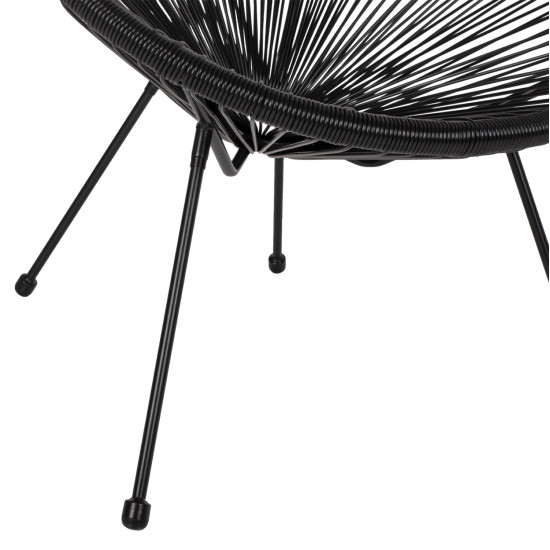 Σετ εξωτερικου χωρου 3τμχ acapulco hm21101 p.e.rattan-μεταλλο σε μαυρο **